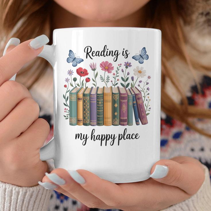 Book Lover Floral Reading Is My Happy Place Graphic Print Coffee Mug Unique Gifts Book Lover Floral Reading Is My Happy Place Graphic Print Coffee Mug Unique Gifts