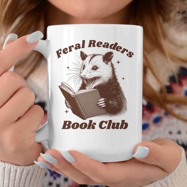 Book Lover Opossum Bookish Reader Feral Readers Book Club Graphic Print Coffee Mug Unique Gifts