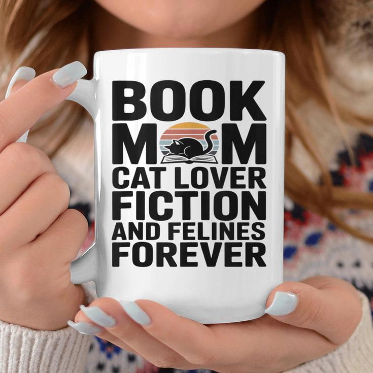 Book Mom Cat Lover Fiction And Felines Forever Graphic Print Coffee Mug Unique Gifts
