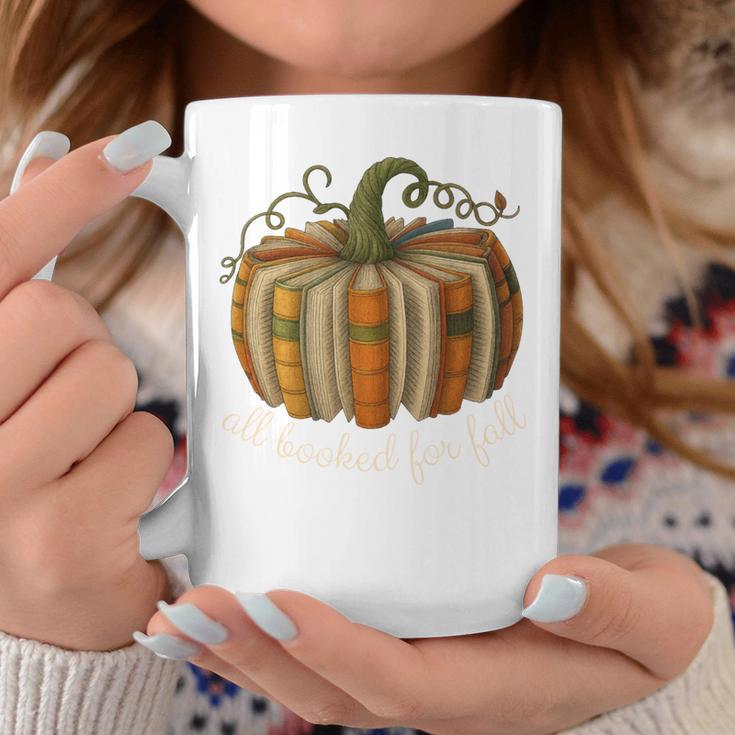 All Booked For Fall Book Pumpkin Reading Halloween Teacher Graphic Print Coffee Mug Unique Gifts