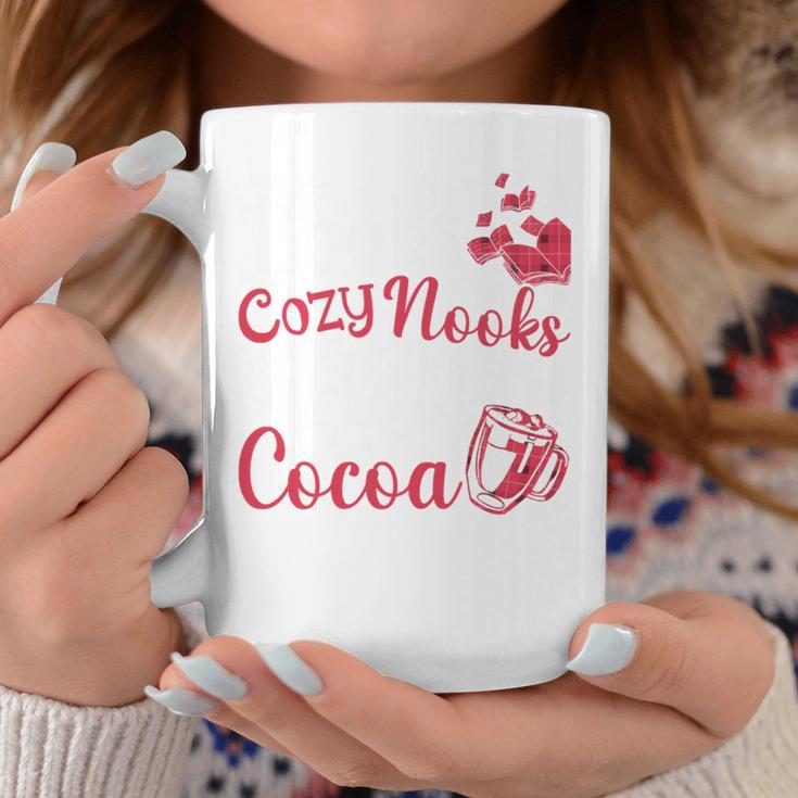 Books Cozy Nooks And Hot Cocoa Cute Fall Booklover Graphic Print Coffee Mug Unique Gifts