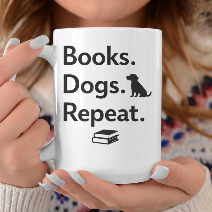 Books Dogs Repeat Shirt Dog Lover Book Lover T-Shirt Graphic Print Coffee Mug Unique Gifts