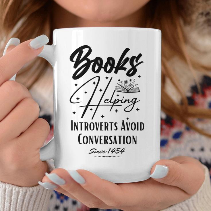 Books Helping Introvert Avoid Conversation Since 1454 Graphic Print Coffee Mug Unique Gifts