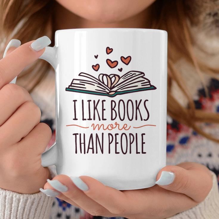 I Like Books More Than People Graphic Print Coffee Mug Unique Gifts
