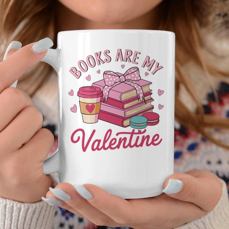 Books Are My Valentine Coquette Bow Bookworm Pink Books Graphic Print Coffee Mug Unique Gifts