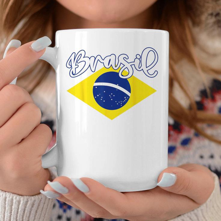 Brazilian Flag Colors National Brazil Brasil コーヒーマグ 面白い贈り物