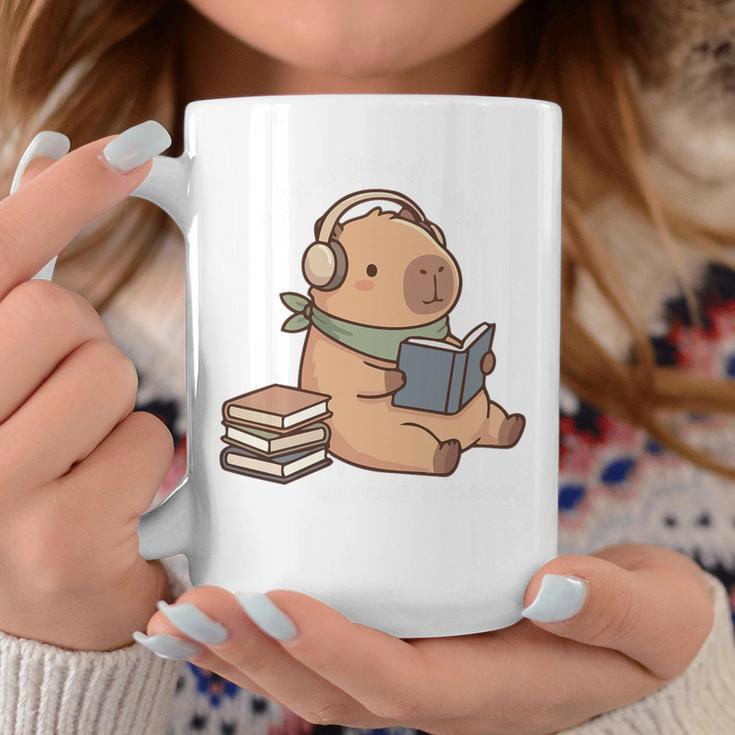 Capybara Reading a Book Cute Reading For Boys Girls Premium Tri-Blend Graphic Print Coffee Mug Unique Gifts