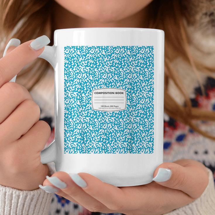 Classic Sky Blue Composition Book School Book Teachers Graphic Print Coffee Mug Unique Gifts