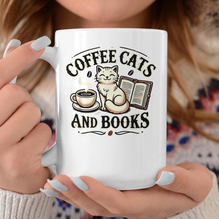 Coffee Cats And Book Reader Book Lovers Librarian Bookworm Graphic Print Coffee Mug Unique Gifts