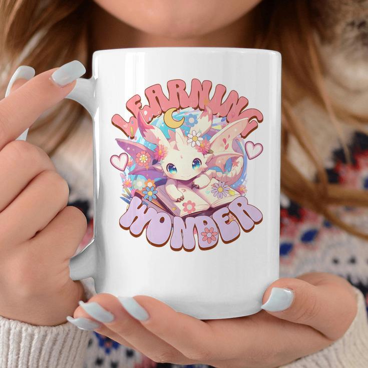Cute Dragon Learning Wonder Bookworm Girls Books & Dragons Premium Tri-Blend Graphic Print Coffee Mug Unique Gifts