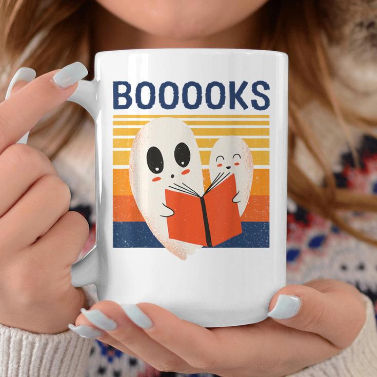 Cute Ghost Book Reading Halloween Teacher Puns Booooks Men Women Kids Graphic Print Coffee Mug Unique Gifts