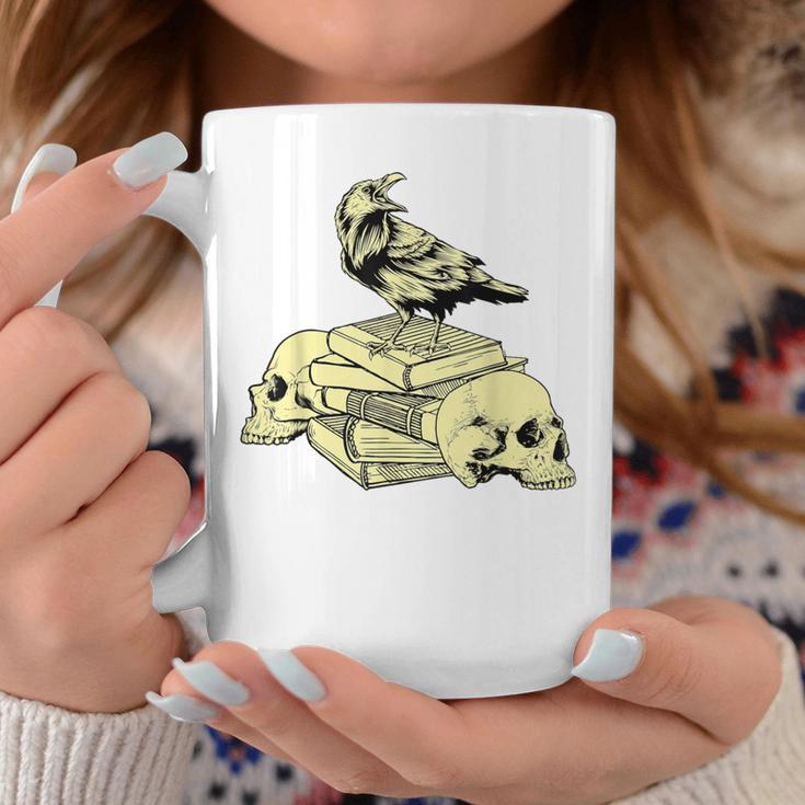 Dark Academia Aesthetic Raven Crow On Old Books Skull Goth Graphic Print Coffee Mug Unique Gifts Dark Academia Aesthetic Raven Crow On Old Books Skull Goth Graphic Print Coffee Mug Unique Gifts