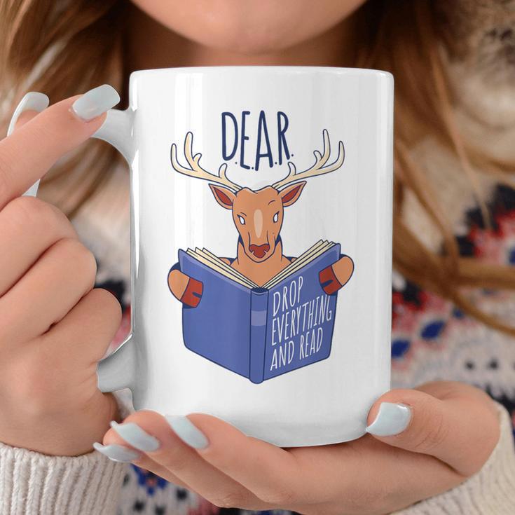 Dear Drop Everything And Read Book Reading Pun Graphic Graphic Print Coffee Mug Unique Gifts