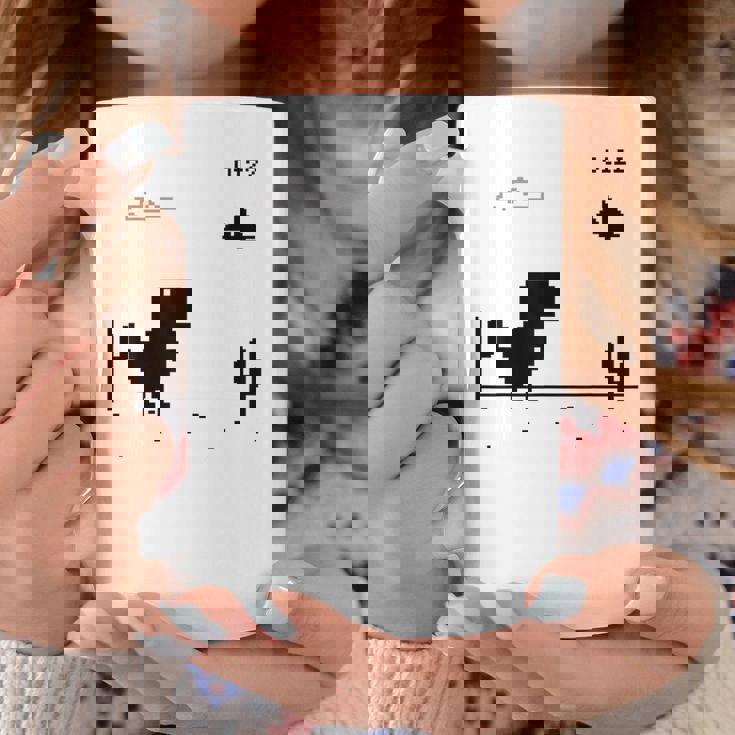 Dino T-Rex 恐竜 ピクセルゲーム インターネットなし オフライン 面白い 男性 コーヒーマグ 面白い贈り物