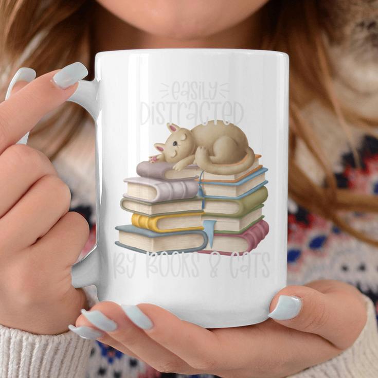Easily Distracted By Books And Cats Graphic Print Coffee Mug Unique Gifts Easily Distracted By Books And Cats Graphic Print Coffee Mug Unique Gifts