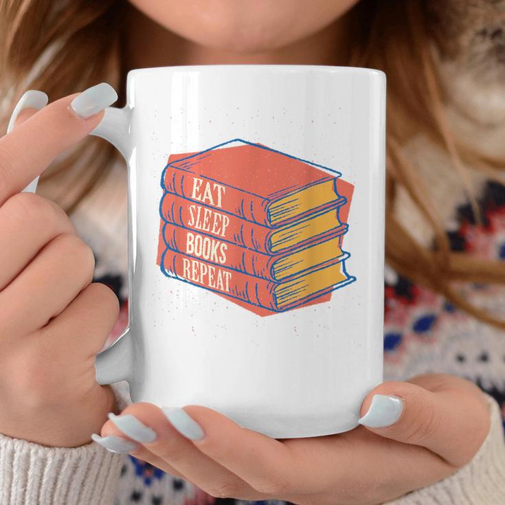 Eat Sleep Books Repeat Book Lover Reading Bookworm Teacher Graphic Print Coffee Mug Unique Gifts
