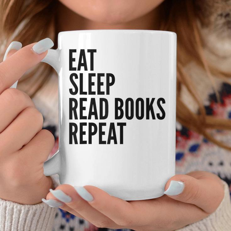Eat Sleep Read Books Repeat Book Reader Graphic Print Coffee Mug Unique Gifts