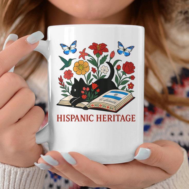 El Salvador Hispanic Heritage Month Book Cute Floral Cat Art Graphic Print Coffee Mug Unique Gifts El Salvador Hispanic Heritage Month Book Cute Floral Cat Art Graphic Print Coffee Mug Unique Gifts