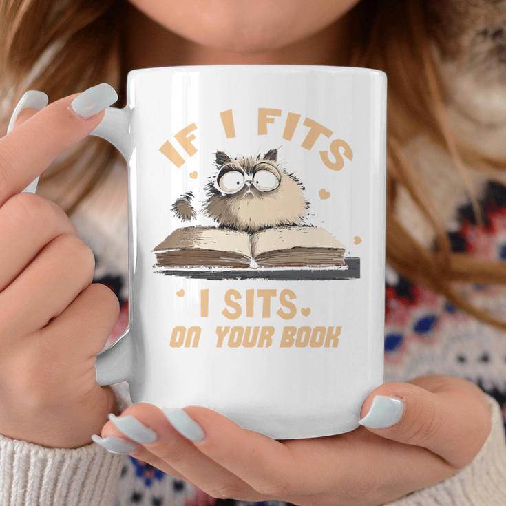 If i Fits I Sits On Your Book Premium Tri-Blend Graphic Print Coffee Mug Unique Gifts