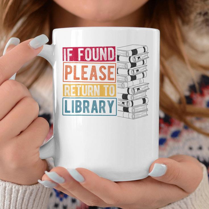 If Found Please Return To Library Retro Book Library Graphic Print Coffee Mug Unique Gifts
