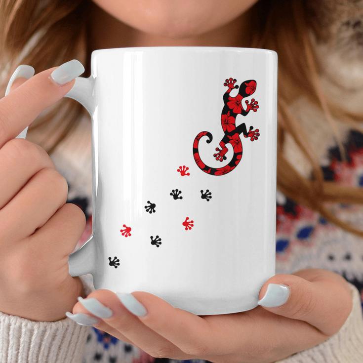 Gecko Footprint ハイビスカスフラワー ハワイサーフスタイルtシャツ コーヒーマグ 面白い贈り物