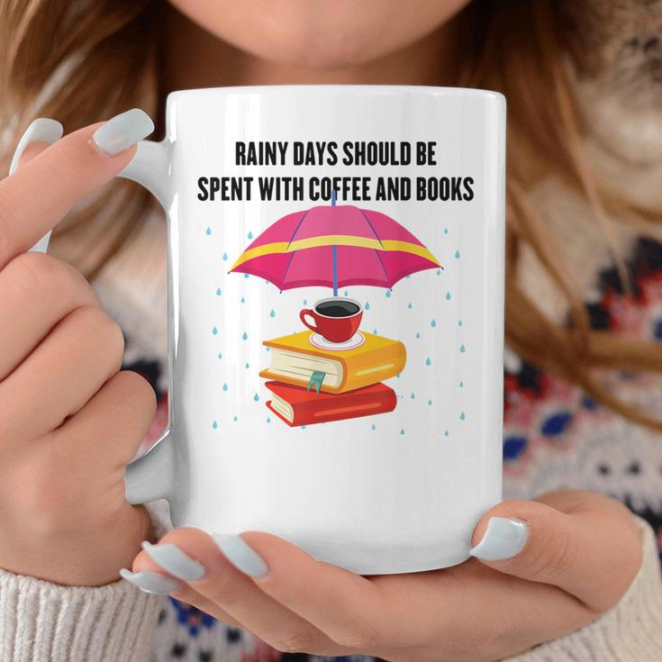 Gloomy Rainy Days Should Be Spent With Coffee And Books Graphic Print Coffee Mug Unique Gifts