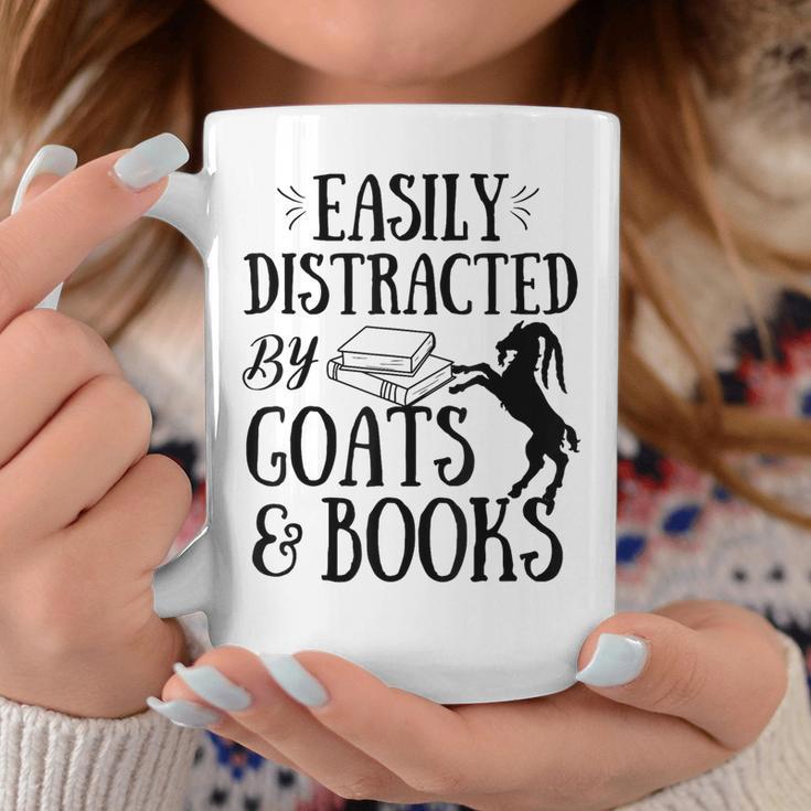 Goat Quote Easily Distracted By Goats And Books Lover Graphic Print Coffee Mug Unique Gifts