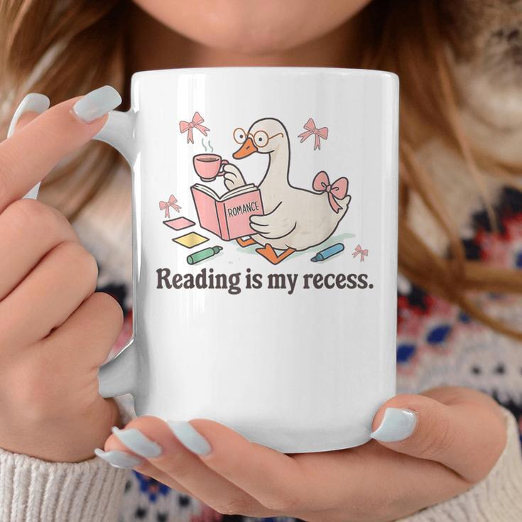 Goose Reading Romance Book Recess Bookworm Graphic Print Coffee Mug Unique Gifts