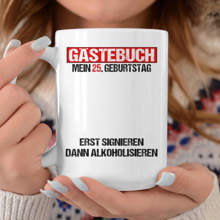 Guest Book 25th Birthday Man Woman 25th Birthday Decoration Graphic Print Coffee Mug Unique Gifts