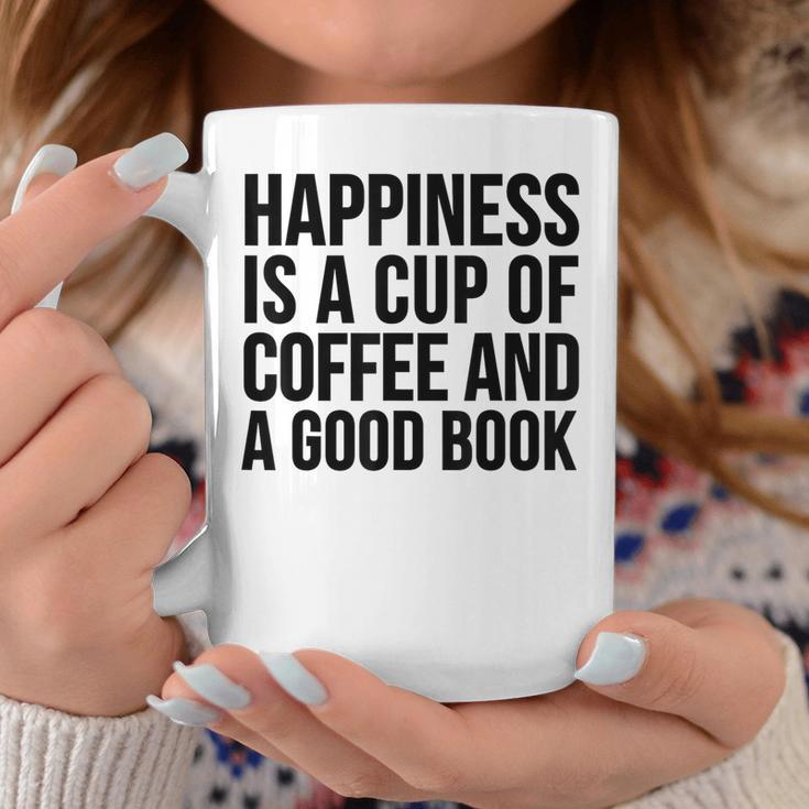 Happiness Is A Cup Of Coffee And A Good Book Reading Graphic Print Coffee Mug Unique Gifts