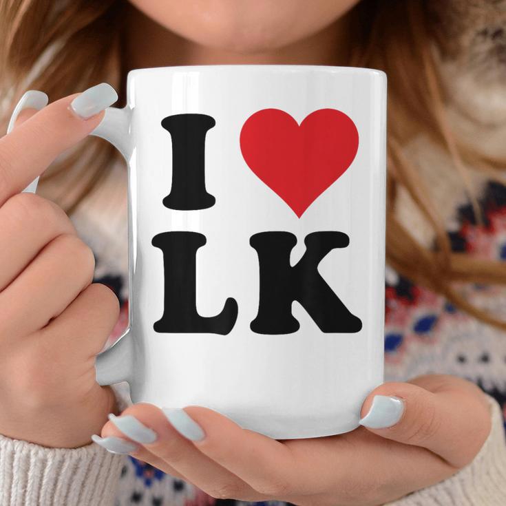 I Heart Lk Initials I Love LK First And Last Name L K コーヒーマグ 面白い贈り物