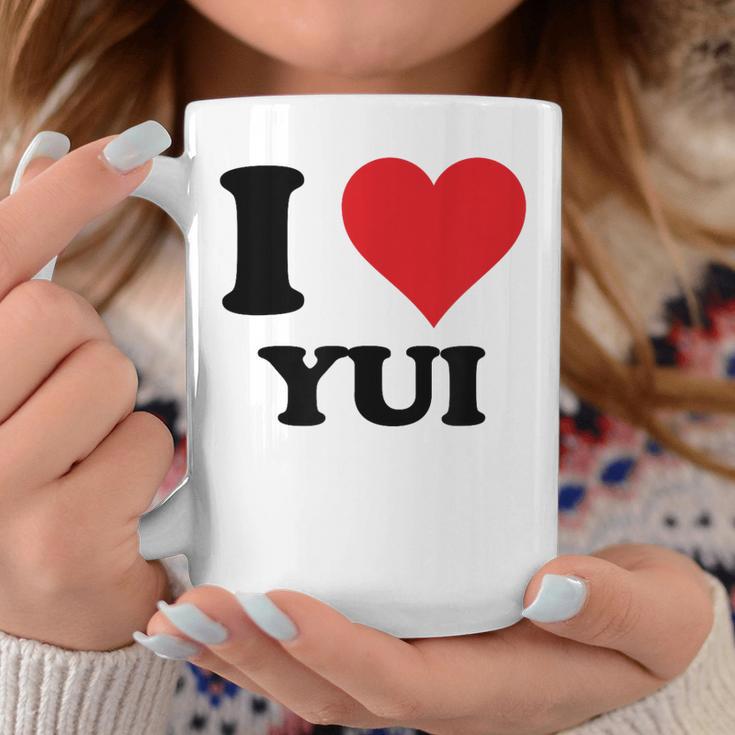 I Heart Yui ファーストネーム I Love パーソナライズ コーヒーマグ 面白い贈り物