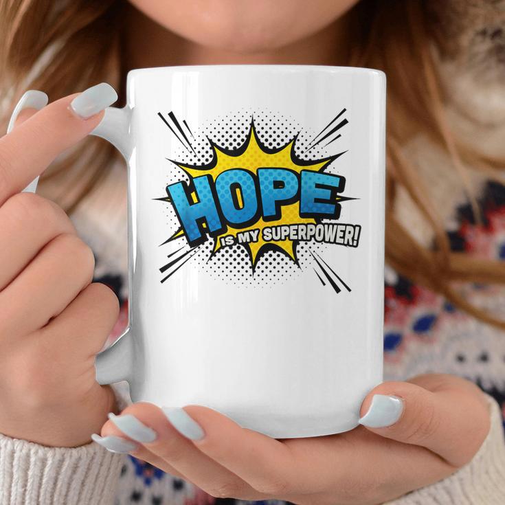 Hope Is My Superpower Comic Book Style Graphic Print Coffee Mug Unique Gifts