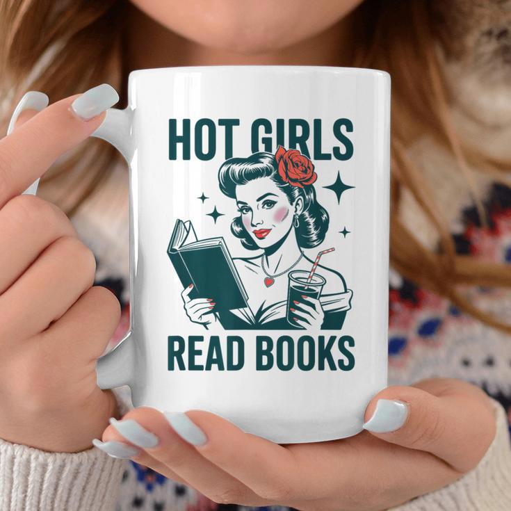 Hot Girls Read Books Bookworm Librarian Humor Graphic Print Coffee Mug Unique Gifts