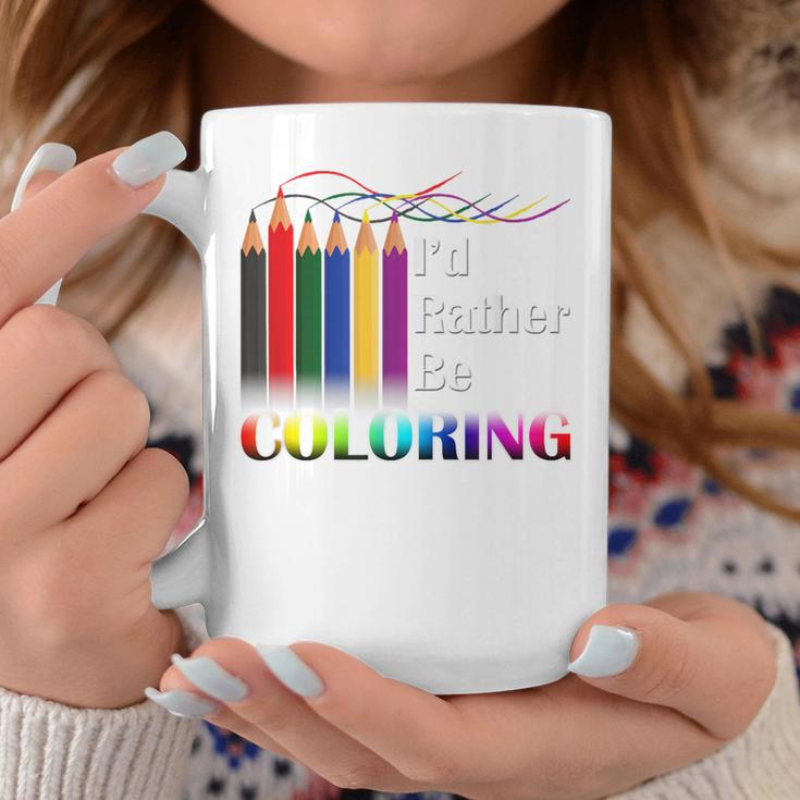I'd Rather Be Coloring Adult Coloring Book T-Shirt Graphic Print Coffee Mug Unique Gifts