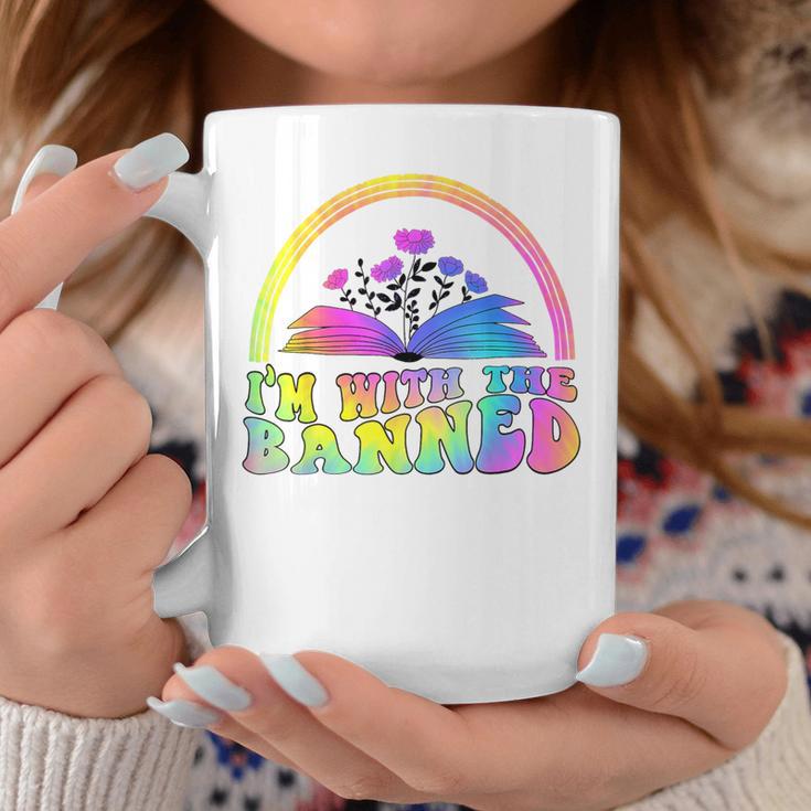 I'm With The Banned Books Retro Tie Dye Wildflowers Graphic Print Coffee Mug Unique Gifts I'm With The Banned Books Retro Tie Dye Wildflowers Graphic Print Coffee Mug Unique Gifts