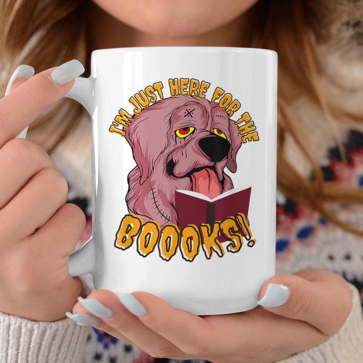 I'm Just Here ForThe BOOOKS Zombie Dog Reading a Book Men Women Kids Graphic Print Coffee Mug Unique Gifts