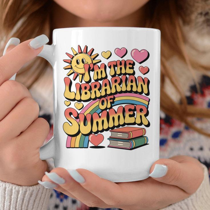 I'm The Librarian Of Summer Groovy Rainbow Retro Book Lover Graphic Print Coffee Mug Unique Gifts I'm The Librarian Of Summer Groovy Rainbow Retro Book Lover Graphic Print Coffee Mug Unique Gifts