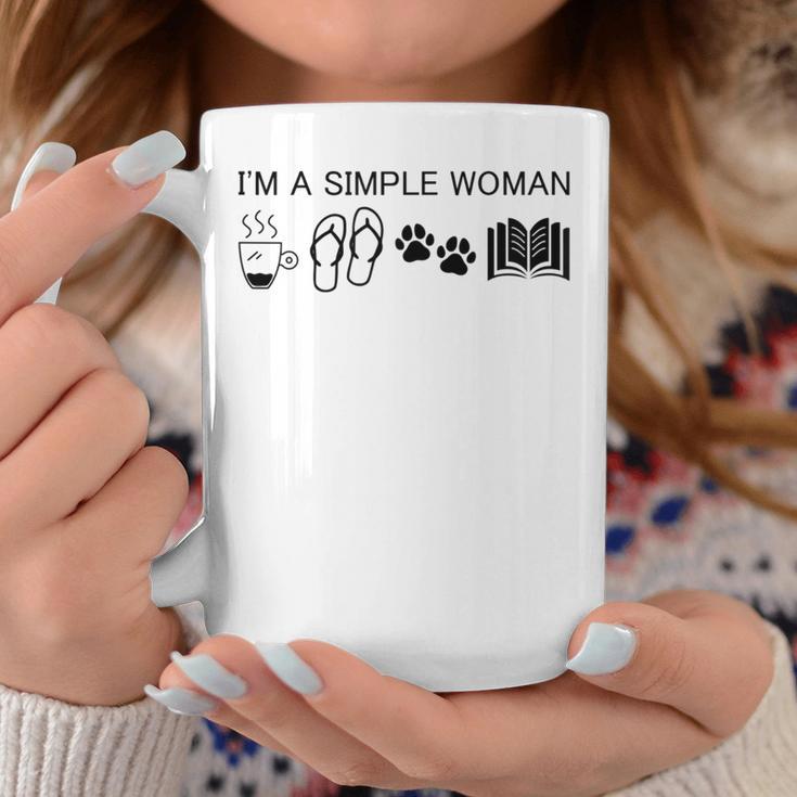 I'm A Simple Woman I Love Coffee Flip Flops Dog Books Graphic Print Coffee Mug Unique Gifts