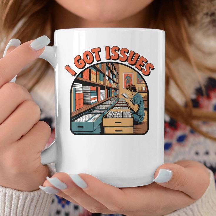 I Got Issues Comic Book Collector Retro Style Graphic Print Coffee Mug Unique Gifts