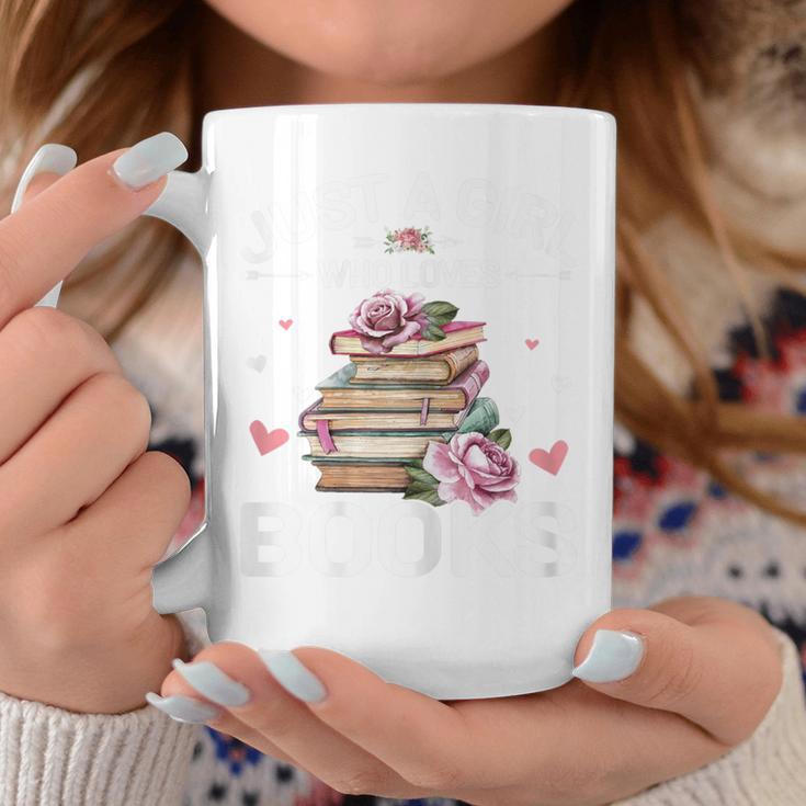Just A Girl Who Loves Books Shirt Books Lover Girls Bookworm Graphic Print Coffee Mug Unique Gifts