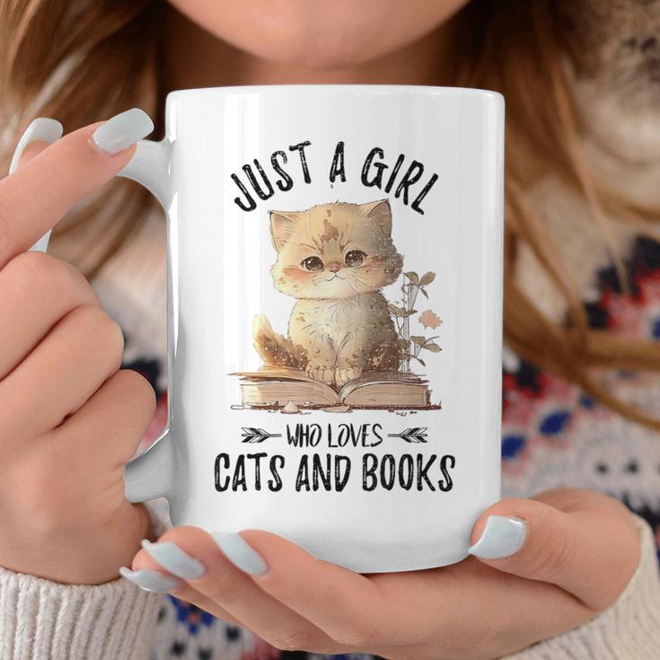 Just A Girl Who Loves Cats And Books Kitties Pet Art Lover Graphic Print Coffee Mug Unique Gifts Just A Girl Who Loves Cats And Books Kitties Pet Art Lover Graphic Print Coffee Mug Unique Gifts