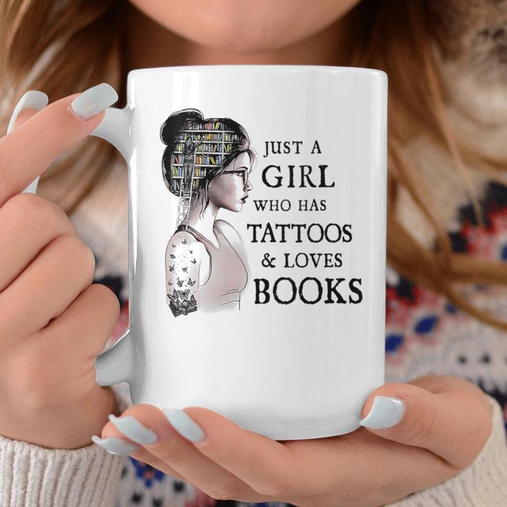 Just A Girl Who Has Tattoos And Loves Books Graphic Print Coffee Mug Unique Gifts Just A Girl Who Has Tattoos And Loves Books Graphic Print Coffee Mug Unique Gifts