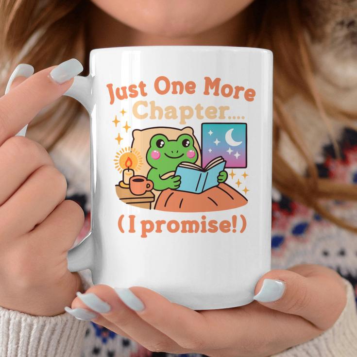 Just One More Chapter Bookish Book Kawaii Frog Reading Book Graphic Print Coffee Mug Unique Gifts