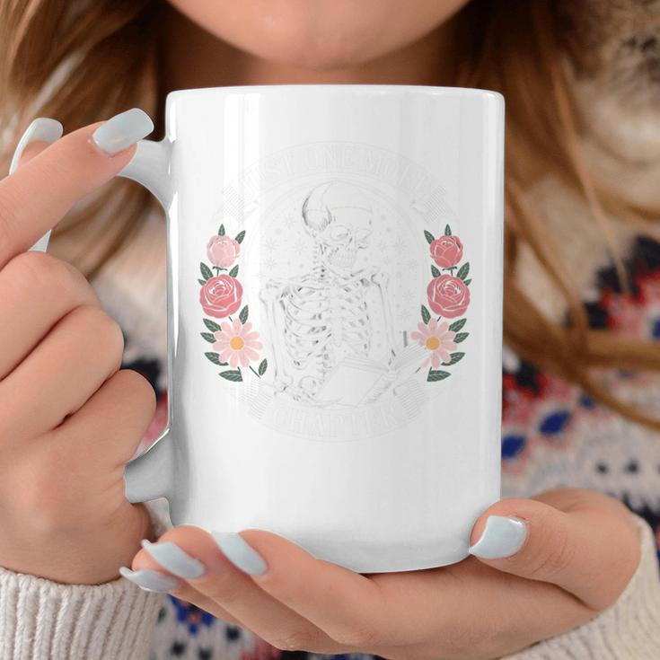 Just One More Chapter Gothic Skeleton Reading A Book Comfort Colors Crop Top Graphic Print Coffee Mug Unique Gifts