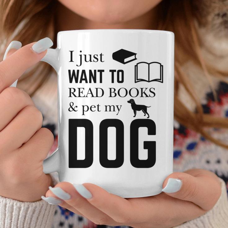 I Just Want To Read Books And Pet My Dog Reading Graphic Print Coffee Mug Unique Gifts