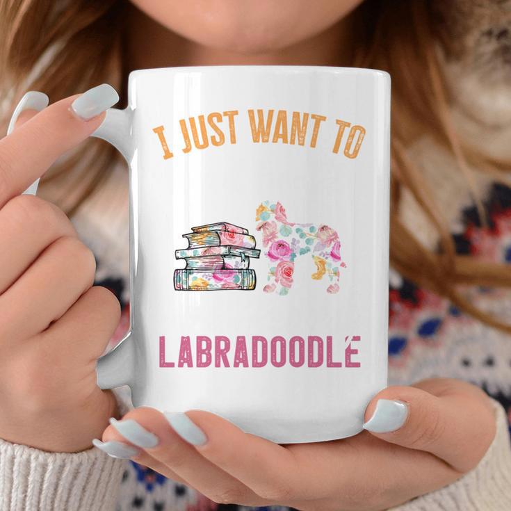 I Just Want To Read Books And Pet My Labradoodle Graphic Print Coffee Mug Unique Gifts