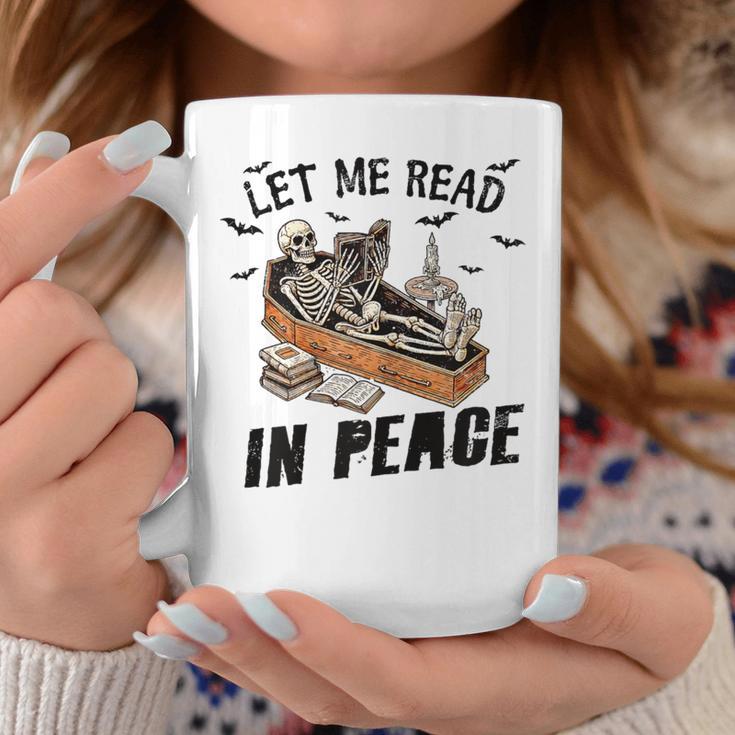 Let Me Read In Peace Halloween Reading Book Lover Graphic Print Coffee Mug Unique Gifts
