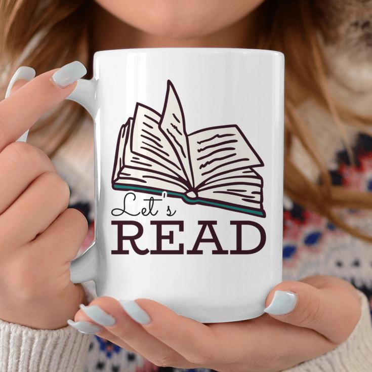 Let's Read Books Graphic Print Coffee Mug Unique Gifts