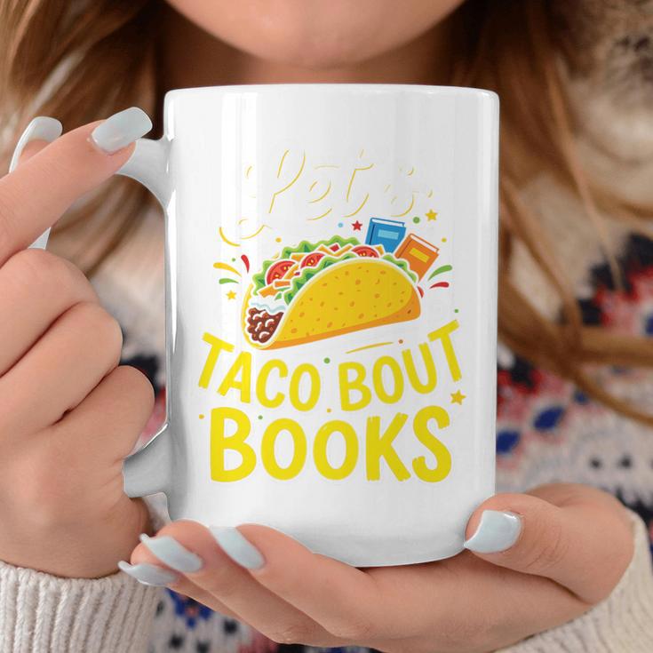 Let's Taco About Books Mexican Pun Bookworm Premium Tri-Blend Graphic Print Coffee Mug Unique Gifts